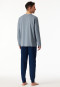 Pyjamas long pyjamas v-neck cuffs dark blue - 95/5