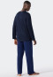 Pyjama lange V-hals patroon koningsblauw/donkerblauw - Essentials Nightwear