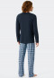 Pyjama lang V-hals geruit donkerblauw - Comfort Fit