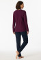 Pyjama lang V-hals gestipt pruim - Comfort Essentials