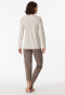 Pyjama long encolure en V motif pois taupe - Comfort Essentials