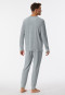 Pajamas long velour cuffs stripes heather gray - Warming Nightwear