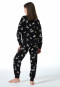 Pajamas long velour graffiti black - Nightwear