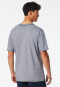 Shirt short sleeve v-neck midnight blue ringed - Mix+Relax