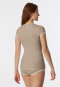 Camicia manica corta beige - Revival Agathe