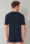 Shirt kurzarm Doppelripp Organic Cotton Knopfleiste dunkelblau - Retro Rib