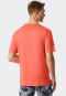T-shirt a maniche corte in cotone mercerizzato a girocollo color papaya - Mix+Relax