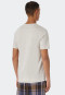 Shirt short-sleeved mercerized cotton crew neck heather white - Mix & Relax