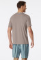 Shirt short sleeve Organic Cotton stripes brown gray - Mix+Relax