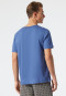 Shirt short-sleeved V-neck denim blue - Mix & Relax