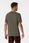 Shirt korte mouwen biologisch katoen V-hals taupe - Mix+Relax