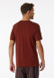 Shirt korte mouwen biologisch katoen V-hals terracotta - Mix+Relax