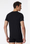 Short-sleeved shirt with V-neck, black - Long Life Cotton