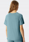 Shirt korte mouwen viscose oversized blauwgrijs - Mix+Relax