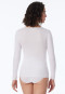 Shirt long sleeve fine rib crew neck Spencer white - Luxury