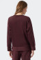 Shirt langarm Fleece nachhaltig Animalprint burgund - Mix+Relax Lounge