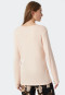 Shirt lange mouwen interlock V-hals kant abrikoos - Mix+Relax