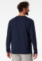 Shirt lange mouwen jersey knoopjespad donkerblauw - Mix+Relax