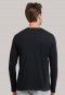 Tee-shirt noir à manches longues et patte de boutonnage - Mix & Relax