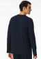 Shirt lange mouwen knoopsluiting nachtblauw - Mix+ Relax