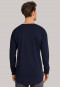Long-sleeved loose fit shirt button placket dark blue - Mix & Relax