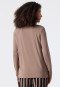 Shirt long-sleeve modal V-neck brown - Mix+Relax