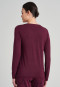 Shirt langarm Modal V-Ausschnitt burgund - Mix+Relax