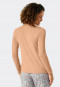 Shirt long-sleeved modal V-neck button placket peach - Mix & Relax
