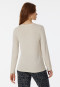 Shirt lange mouwen modal V-hals naturel gemêleerd - Mix+Relax