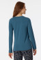 Shirt lange mouwen modal V-hals petrol - Mix+Relax