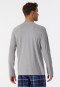 Maglia a maniche lunghe in cotone biologico con abbottonatura, grigio screziato - Mix+Relax