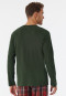 Shirt long-sleeved organic cotton V-neck dark green - Mix & Relax