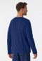 Shirt lange mouwen biologisch katoen V-hals marineblauw - Mix+Relax