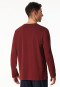 Shirt met lange mouwen en v-hals wijnrood - Mix+ Relax