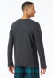 Shirt long-sleeve v-neckline dark grey mottled - Mix+Relax