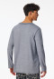 Shirt long-sleeve v-neck midnight blue ringed - Mix+Relax