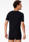 Short-sleeved shirts 2-pack organic cotton deep V-neck black - 95/5