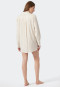 Slaaphemd lange mouwen geweven stof Tencel knoopsluiting strepen off-white - Selected! premium inspiratie