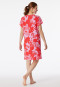 Slaapshirt korte mouw bloemenprint zuurstokroze - Modern Nightwear