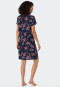 Chemise de nuit manches courtes modal encolure en V imprimé feuilles multicolore - Contemporary Nightwear