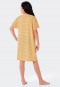 Chemise de nuit manches courtes coton biologique rayures fleurs jaunes - Happy Summer