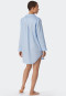 Maglia da notte a maniche lunghe in raso di cotone intrecciato con abbottonatura e pistagna, azzurro - selected! premium inspiration