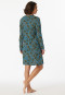 Slaapshirt lange mouwen modal bloemenprint petrol - Contemporary Nightwear