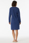 Long-sleeved V-neck sleep shirt polka dots navy - Comfort Essentials