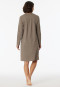 Slaapshirt lange mouwen V-hals gestipt taupe - Comfort Essentials