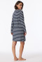 Sleep shirt midnight blue long-sleeved V-neck stripes - Casual Essentials