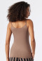 Spaghetti strap top Tencel adjustable straps lace brown - Tencel Lace