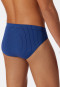 Slip supermini in microfibra di qualità gessati, blu marino/crema - Pure Micro