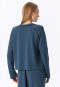 Long-Sleeve Double-Faced v-neck Sweatshirt, Deep Blue - Mix+ Relax