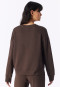 Long-Sleeve Double-Faced v-neck Sweatshirt, Deep Brown - Mix+ Relax
